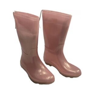 Pink Iridescent Rain Boots